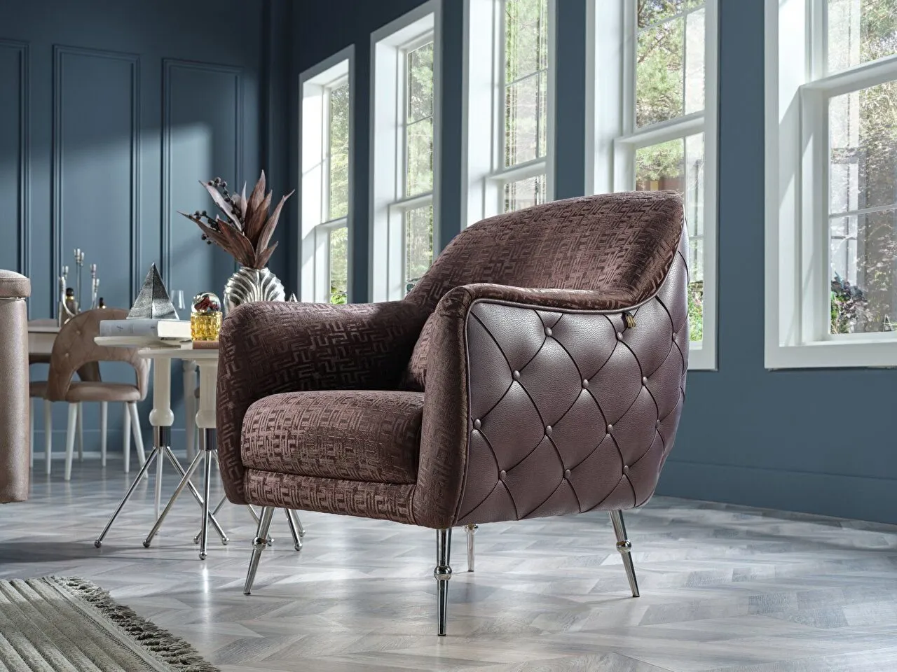 BLANCA Sofa Set Chrome - Mink-9
