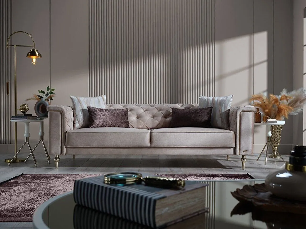 BLANCA Sofa Set Gold - Mink-5