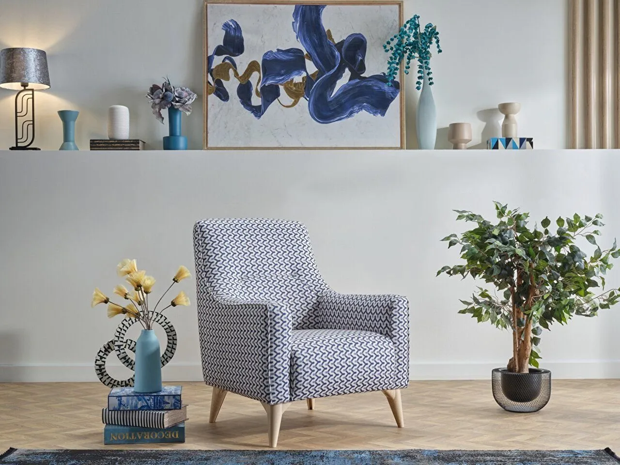 ELIZYA S Sofa Set - Navy Blue-6