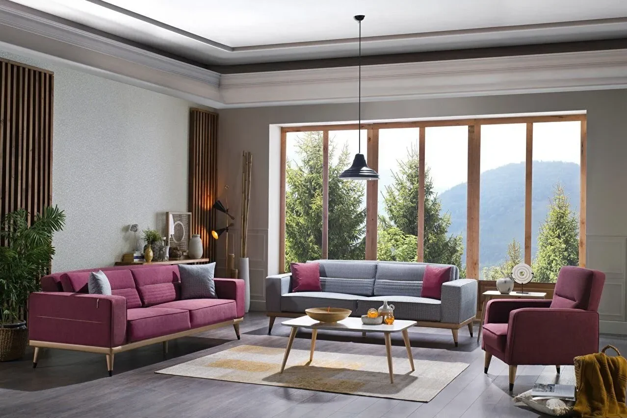 LENA Sofa Set - Dried Rose-2