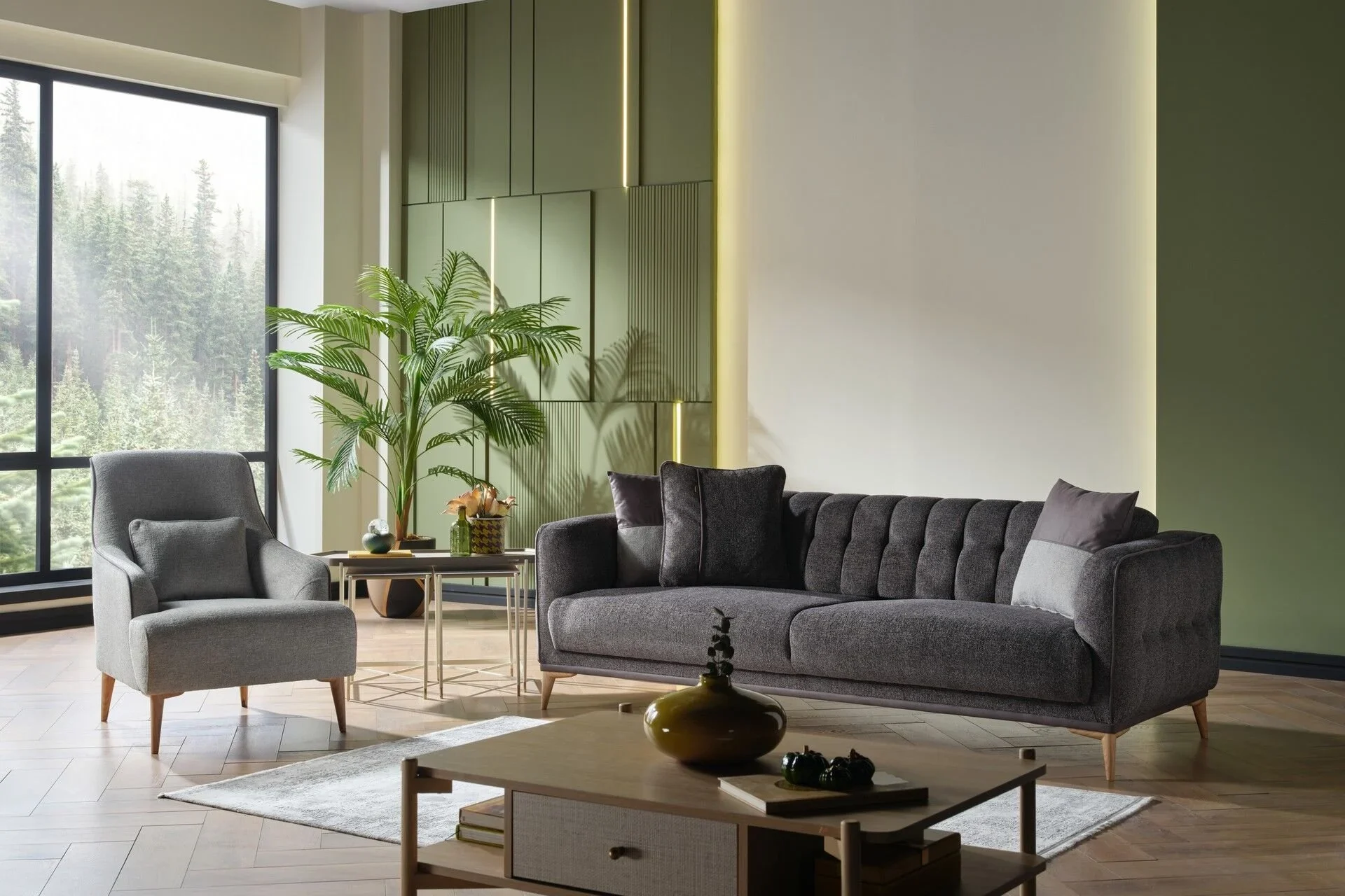 MITRA S Sofa Set Anthracite (4)