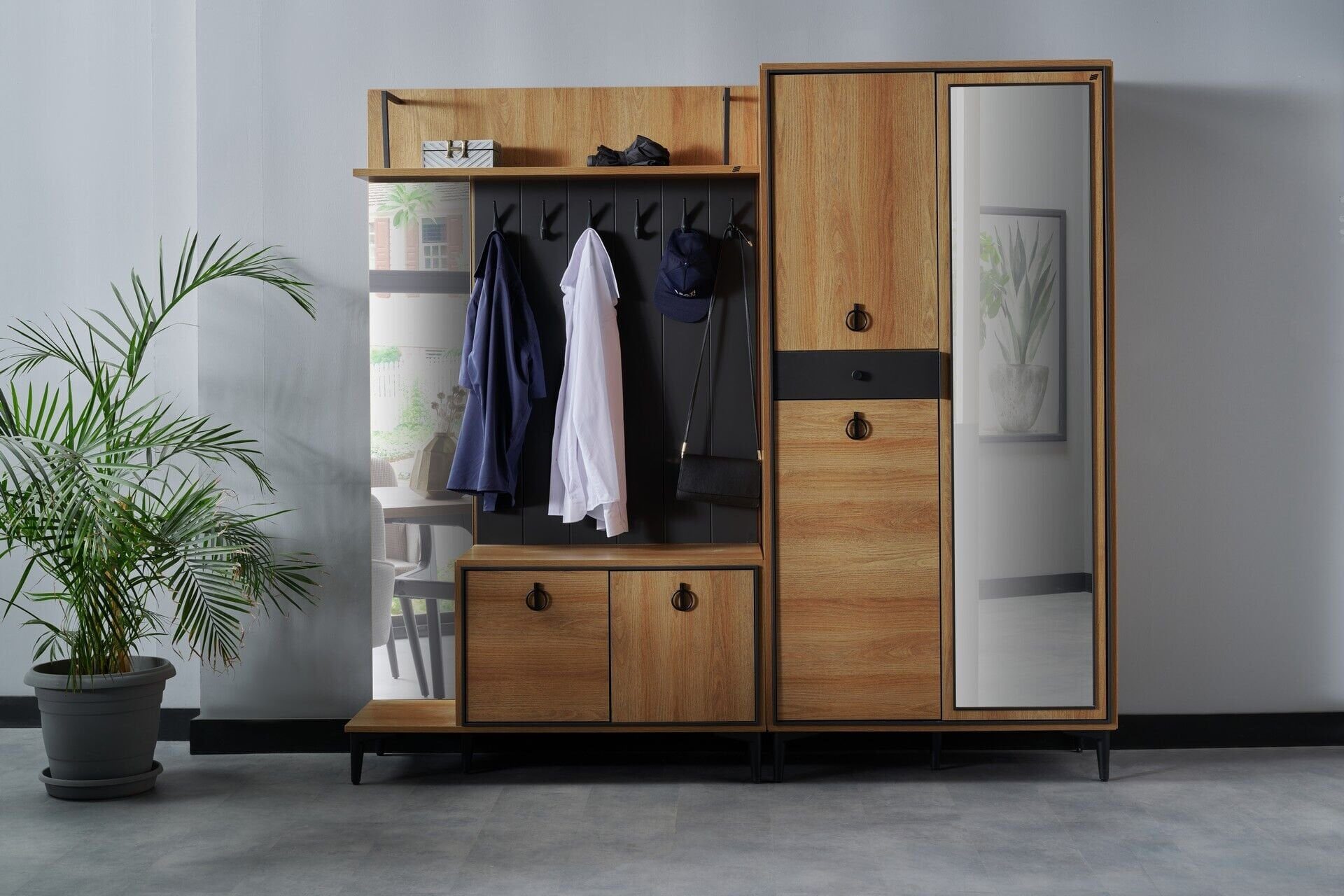 VISTA Hallway Storage Unit with Coat Rack - Set | Istikbal Furniture